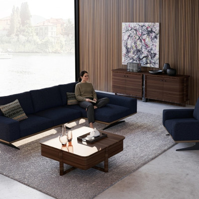Modern blue designer living room furnishings upholstered sofa luxury upholstery fabric