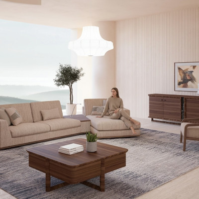 Designer Beige Sofas L-Shape Upholstered Furniture Corner Sofa New Luxury Armchair Living Room