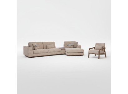 Designer Beige Sofas L-Shape Upholstered Furniture Corner Sofa New Luxury Armchair Living Room