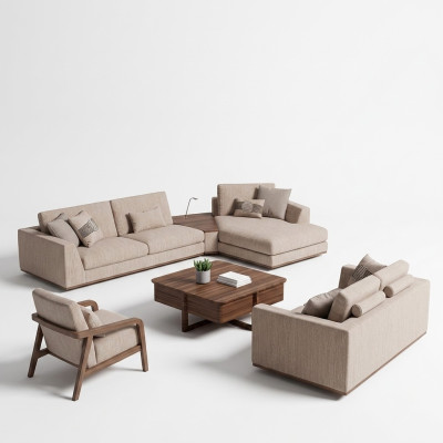 Luxury sofa set corner sofa L-shape two-seater sofa luxury armchair upholstered furniture