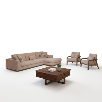 New sofa set living room designer 2x armchair luxury beige upholstered furniture
