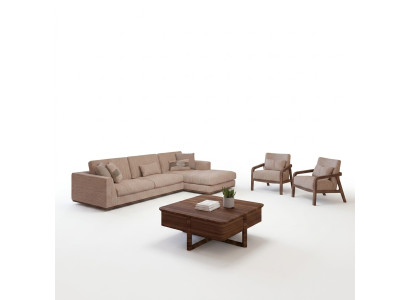 New sofa set living room designer 2x armchair luxury beige upholstered furniture