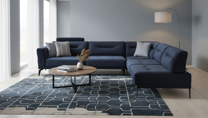 L-shaped luxury living room 4-seater fabric sofa corner sofa modern design