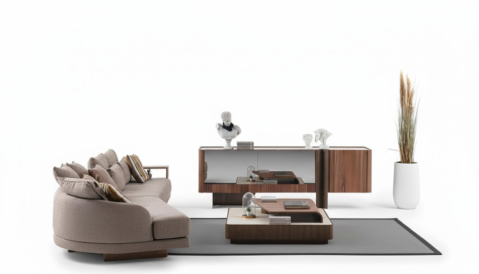 Living room robust set designer 4-seater sideboard coffee table 3-piece set