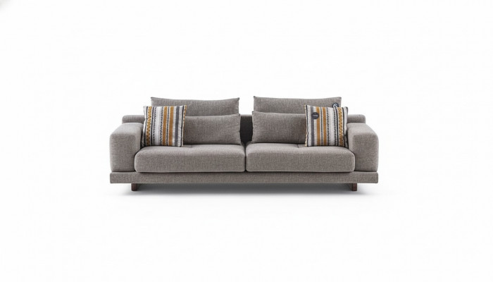 3-seater modern style designer living room fabric sofa with cushion back cushions