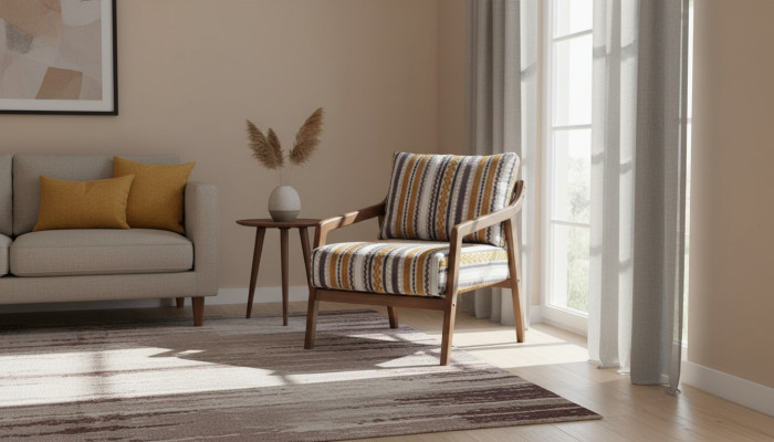 Living Room Lounge Designer Modern 1-Seater Sofa Fabric Sofa with Cushion