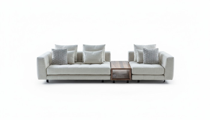White Four-Seater Modern Upholstered Sofas Living Room Designer Couch New