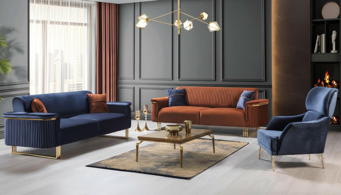 Modern living room seating suite designer 3-seater armchair sofa suite