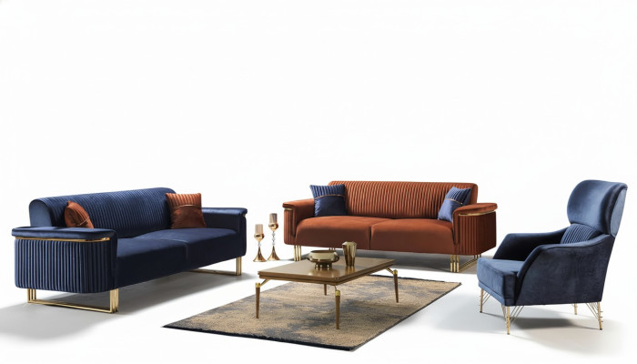 Modern living room seating suite designer 3-seater armchair sofa suite