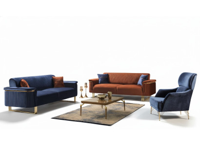 Modern living room seating suite designer 3-seater armchair sofa suite