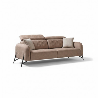 Beige living room sofa designer 3-seater fabric sofa luxury upholstered furniture