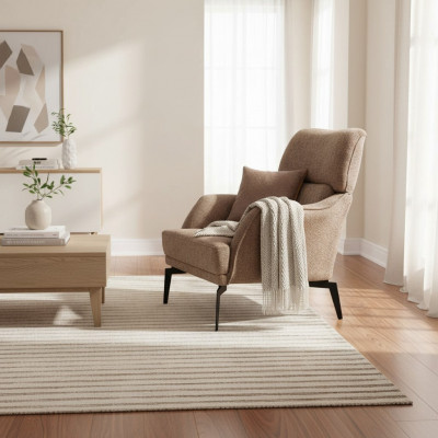 Exclusive Beige 2x Armchair Living Room Upholstered Chair Luxury Elegant Armchair