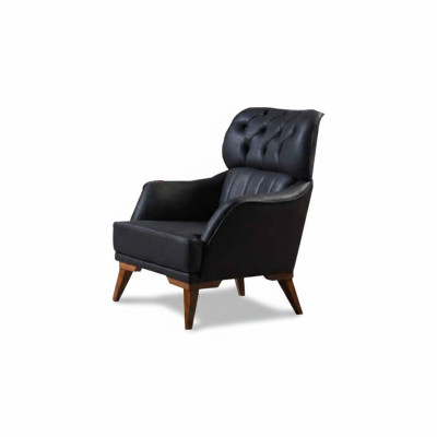 Black Chesterfield Armchair Luxurious Single-Seater Living Room Single-Seater