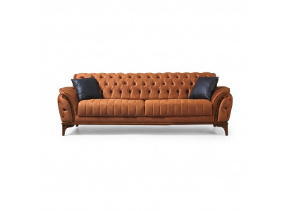 Orange Chesterfield 3-seater living room luxury sofa modern noble couch
