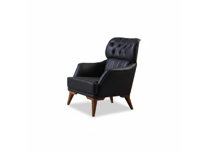 Black Chesterfield Armchair Designer Living Room Single-Seater Recliner Chair