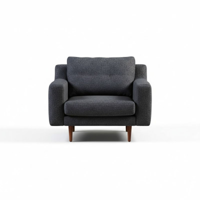 Upholstered Grey 1-Seater Living Room Furniture Stylish Armchair Modern Seat