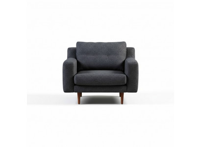 Upholstered Grey 1-Seater Living Room Furniture Stylish Armchair Modern Seat