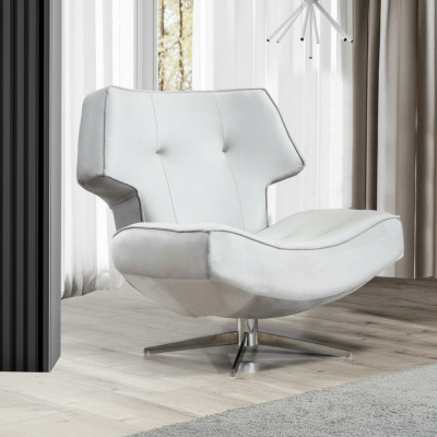 Armchair White Modern Luxury Design Living Room 1-Seater Textile Material