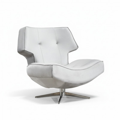 Armchair White Modern Luxury Design Living Room 1-Seater Textile Material