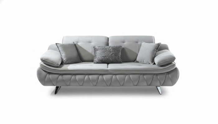Gray Modern Luxury Design 3-Seater Fabric Sofa Living Room Sofa Textile Material