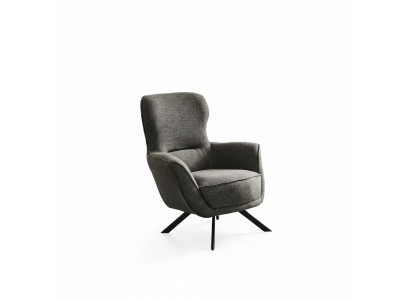 Gray Color Modern Design 1-Seater Armchair Fabric Textile Material Modern Design