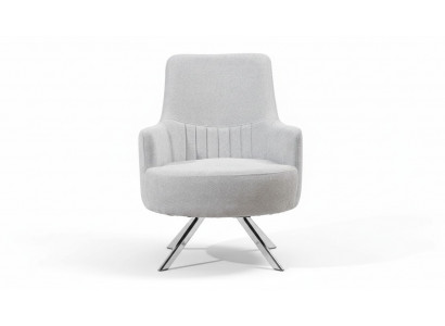White color 1-seater living room fabric armchair modern design textile material