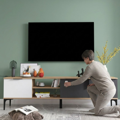 Lowboard RTV TV Stand Modern Design Rectangular Wood Material Luxury Design