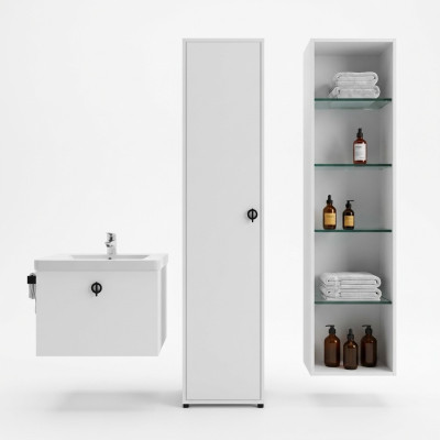 Bathroom cabinet white color modern luxury rectangular bathroom cabinet bathroom
