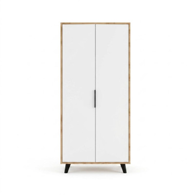 Bedroom wardrobe modern design white brown two-tone luxury