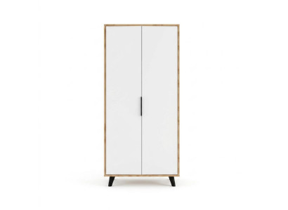 Bedroom wardrobe modern design white brown two-tone luxury