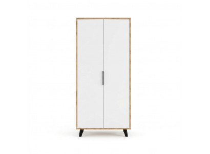 Bedroom wardrobe modern design white brown two-tone luxury