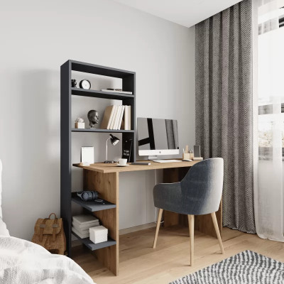 Bedroom youth room desk computer desk modern design brown gray