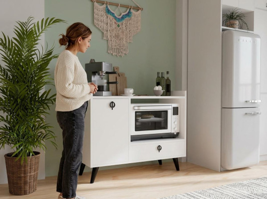 Dining room cabinet coffee cabinet modern design white color rectangular