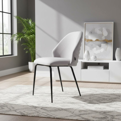 White stainless steel chair luxurious upholstered single-seater designer kitchen chair