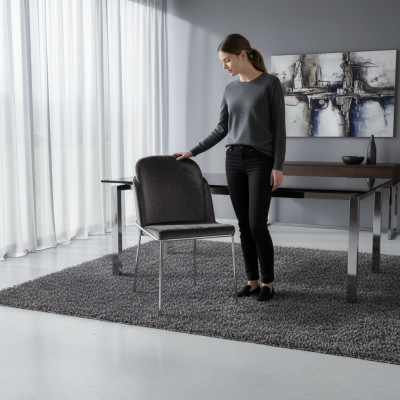 Gray dining chair luxurious stainless steel kitchen designer chairs new