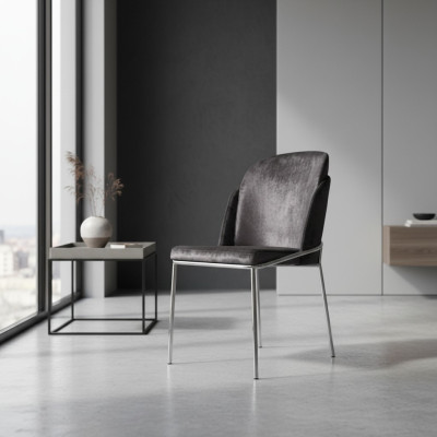 Gray dining chair luxurious stainless steel kitchen designer chairs new