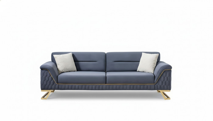 Blue living room designer stainless steel 3-seater modern luxury furniture new