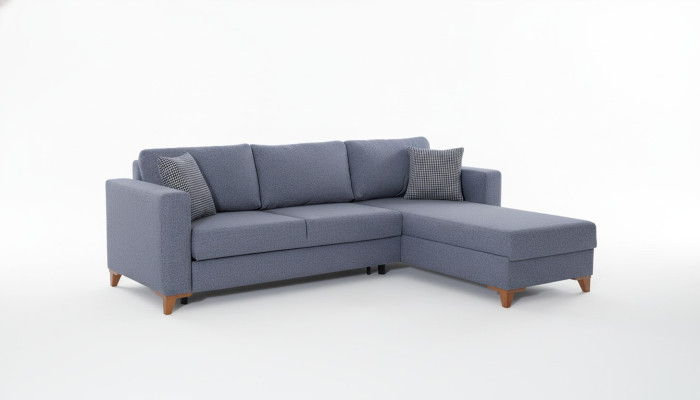 Stylish Grey Upholstered Sofa Designer Corner Sofa Living Room Couch New