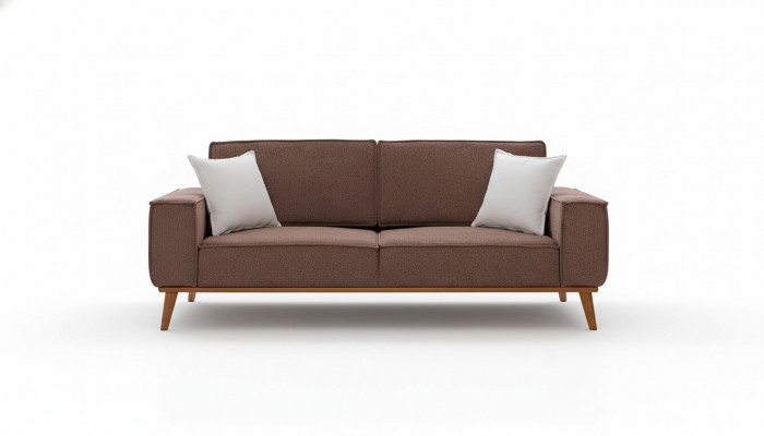 Brown textile three-seater living room fabric sofa luxurious upholstered furniture