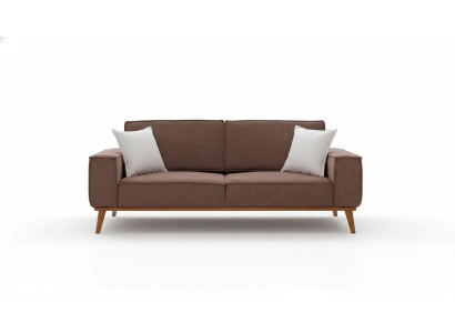 Brown textile three-seater living room fabric sofa luxurious upholstered furniture