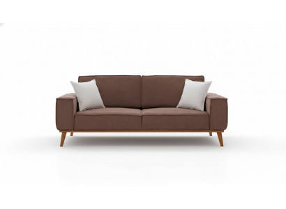 Brown textile three-seater living room fabric sofa luxurious upholstered furniture