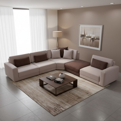 Modern L-shaped sofa living room upholstered couch fabric sofa designer furniture