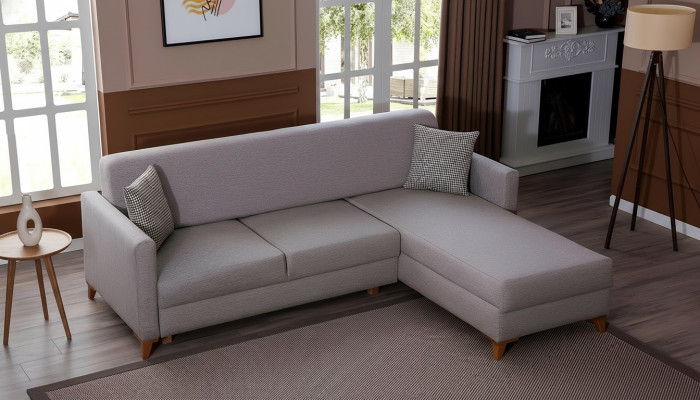 Light gray fabric sofa living room designer couch luxurious corner sofa new