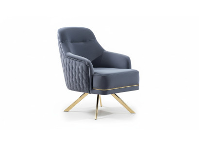 Blue single-seater designer furniture stainless steel armchair living room furniture