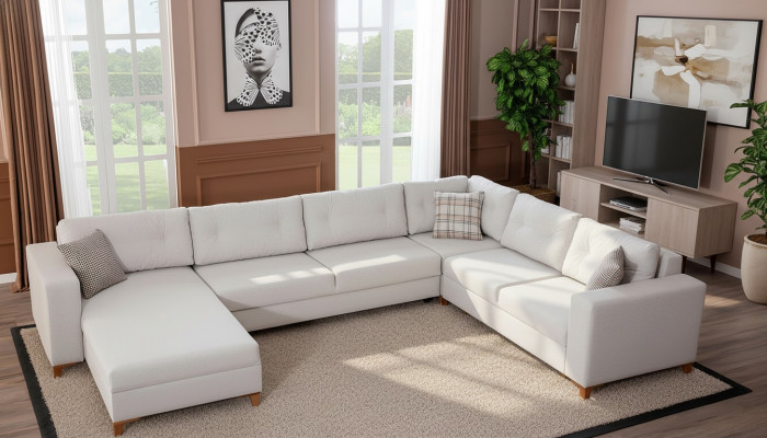 Stylish living room U-shaped sofa designer corner sofa luxury noble couches