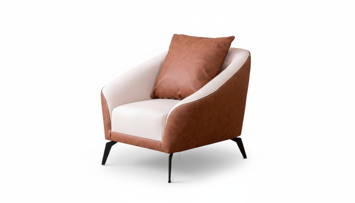 Luxurious leather armchair modern 1-seater recliner living room furniture