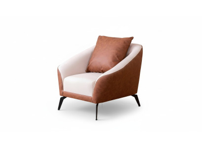 Luxurious leather armchair modern 1-seater recliner living room furniture