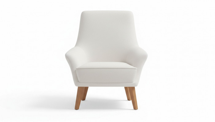 White upholstered armchair designer living room furniture luxurious single armchair
