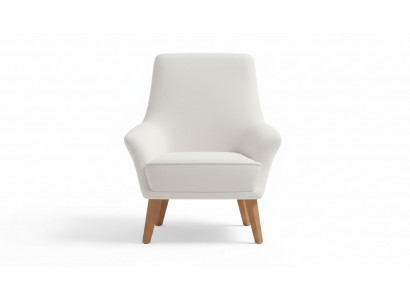 White upholstered armchair designer living room furniture luxurious single armchair