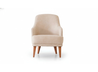 Beige Leather Armchair Living Room Recliner Designer Single-Seater Furniture New